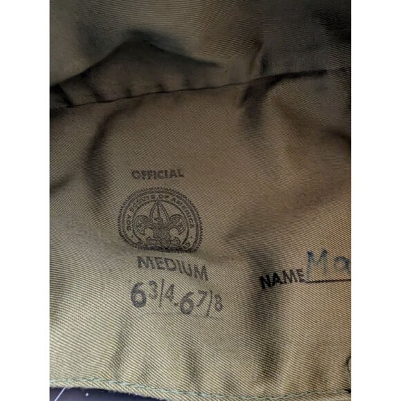 Boy Scout Of America Garrison Hat Cap 60s/70s Size medium green signed vtg - Picture 4 of 7